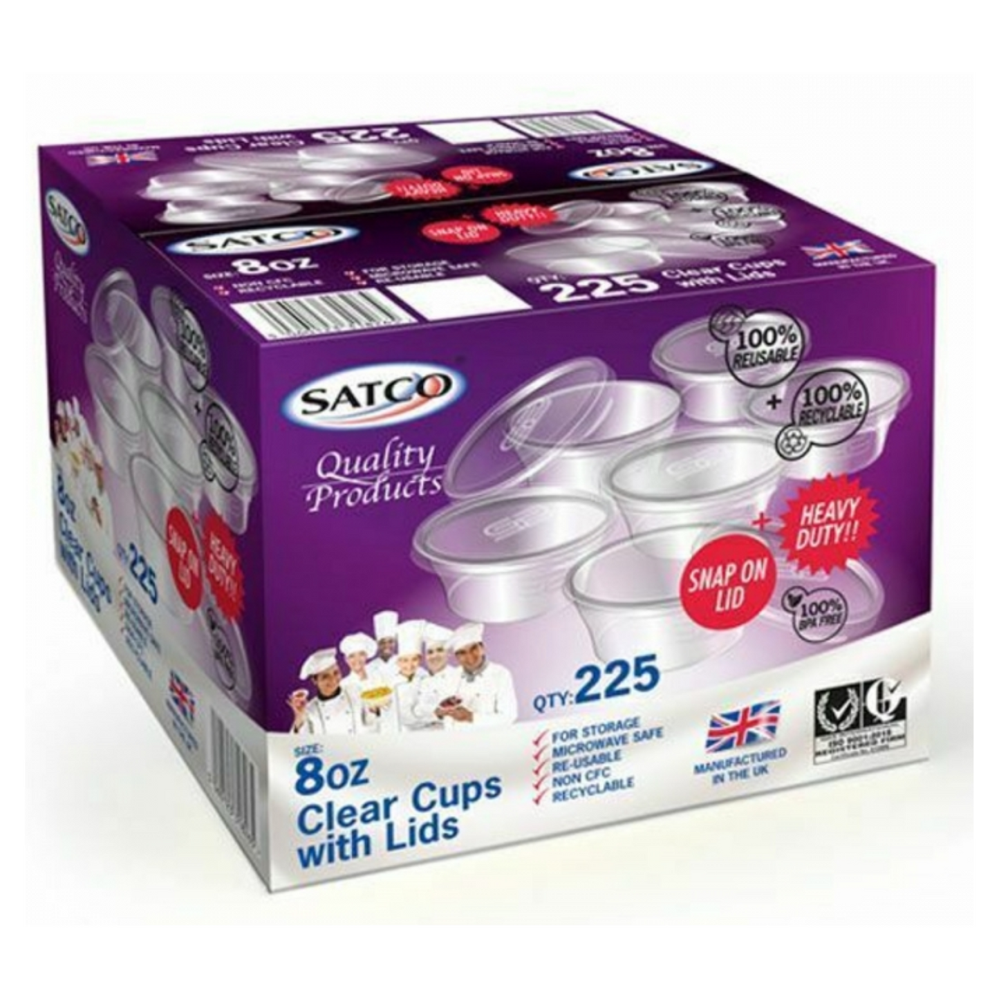 Round Cups 8oz + Lids (Satco)