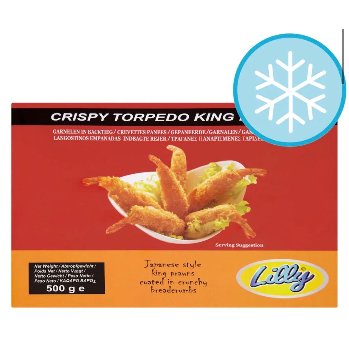 Crispy Torpedo King Prawns 500g – Japanese-style frozen breaded prawns