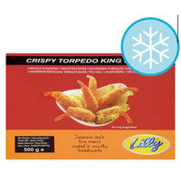 Crispy Torpedo King Prawns 500g – Japanese-style frozen breaded prawns